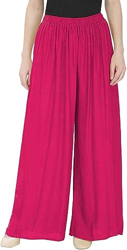 Image of Fancy Star Women Super-Combed Cotton and Rayon Solid Full Length Regular Palazzo