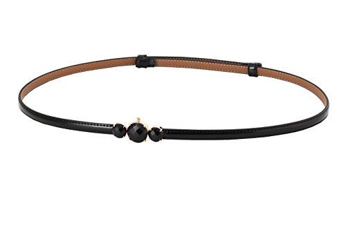 Women's Fashion Metal Buckle Thin Patent Leather Waist Belt For Dress3