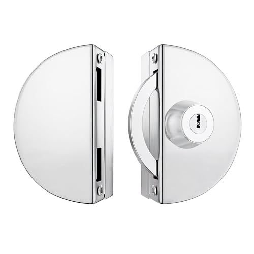 Qrity Cerradura de Puerta de Vidrio, Cerradura de Seguridad Antirrobo de Puerta de Vidrio de Acero Inoxidable de 10~12 mm con Llaves, sin Antibloqueo para Oficina, Hogar, Baño