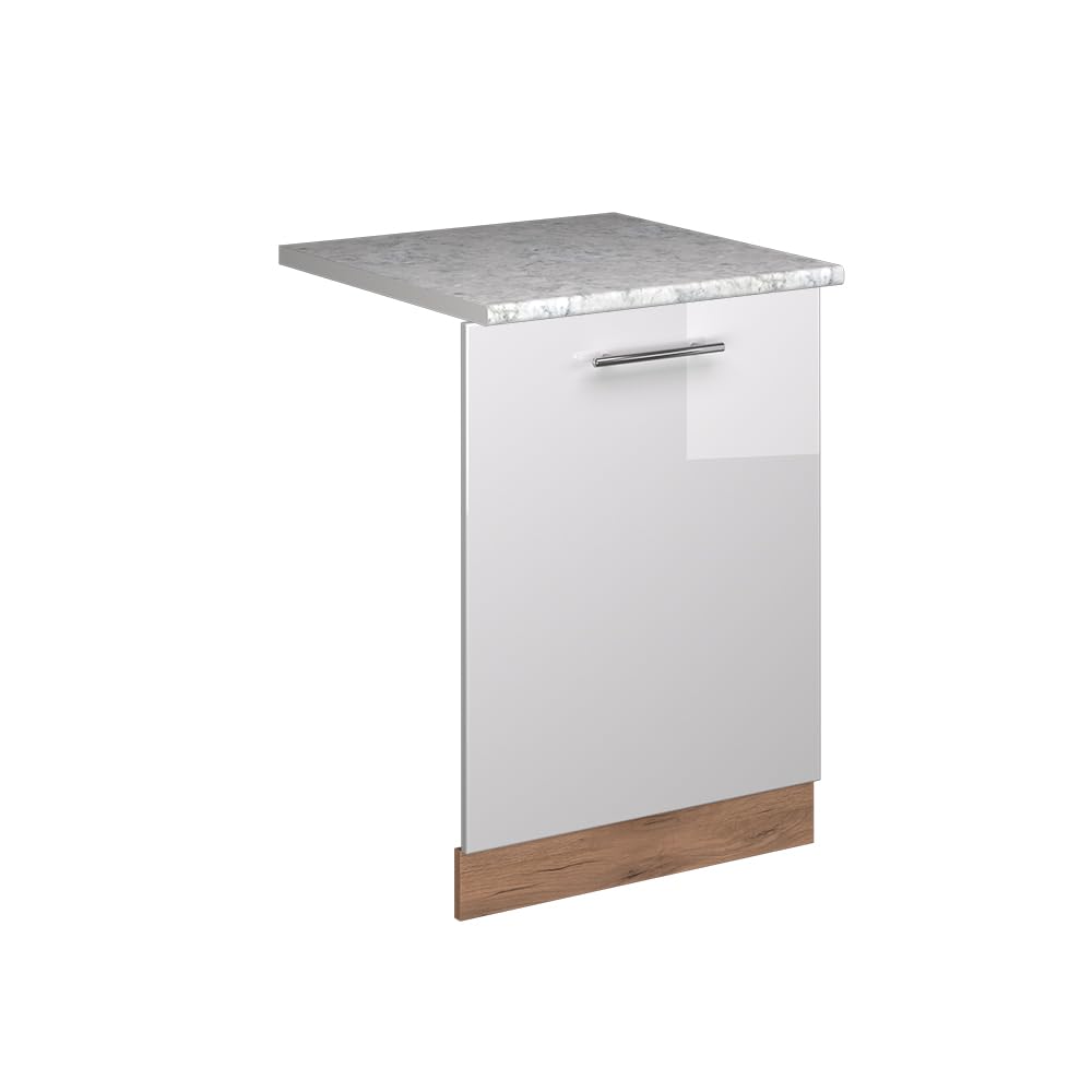 Vicco Panel przedni zmywarki "Fame-Line", Biały wysoki połysk, 60 cm | BP Marmur, à combiner avec d'autres modules de la série Fame-Line