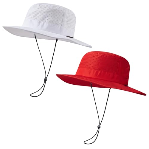 Image of UPF 50+ Bucket Sun Hat with Laser Perforated Mesh Cooling Adjustable Breathable Lightweight for Outdoor Men Women
