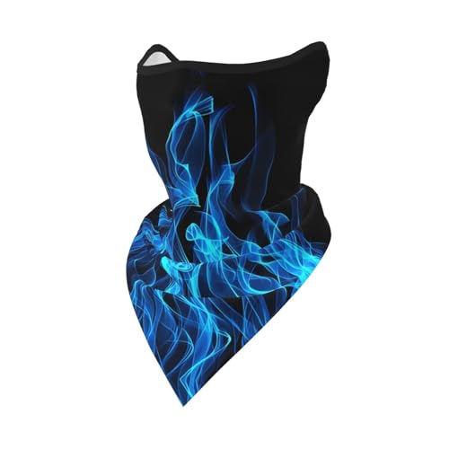 POEZJZW Bandana con estampado de llama azul para la cabeza, bufanda facial, calentador de cuello, multifuncional, sin costuras