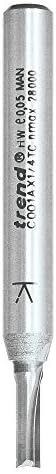 Trend C172X1/2TC CraftPro 1/2" Shank Straight Router Cutter Bit -Diameter 12mm; Cutting Length 63mm; Tungsten Carbide Tipped