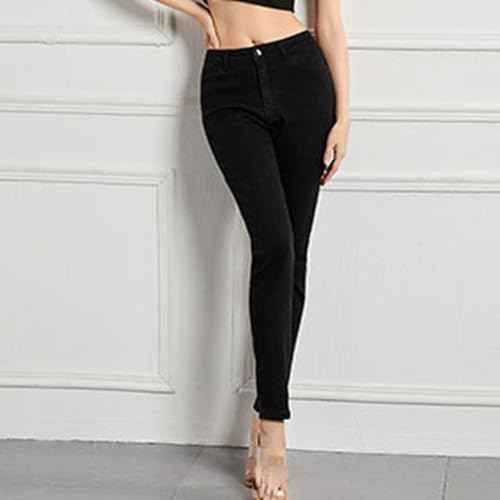 Pantalones vaqueros ajustados de mujer cómodos con aspecto desgastado 3