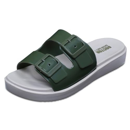 Image of DOCTOR EXTRA SOFT Women's Classic Cushion Sliders /Slippers with Adjustable Buckle Strap for Adult | Comfortable & LightWeight| Stylish & Anti-Skid|Waterproof & Everyday Flip Flops Ladies /Girls New-523