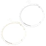 EDLMKM 2 Pcs Gold Waist Chain, Silver Layered SequinsWaist Belly Chains Gold Beaded WaistChain, Adjustable Sexy Body Jewelry, Elegant Bikini Waist Beads Coin Chain, Pearl Body Chains for Women