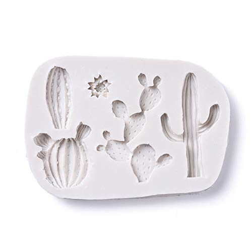 Craftdady Silicone Soap Mold 5 Cavities Cactus Flower Moulds Trays, 2 Pack for Handmade Craft Biscuit Candy Chocolate Cake UV Resin Epoxy Resin Jewelry Making