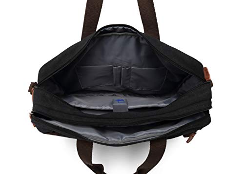 Mochila multifuncional mochila masculina mochila de negócios, bolsa portátil para laptop (lona preta