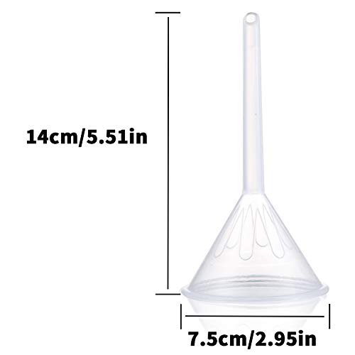 Young4us Plastic Funnel Set, 3 Pcs Lab PP Funnels, 100mm x 2, 75mm x 2, 50mm x 2 (Pack of 3)