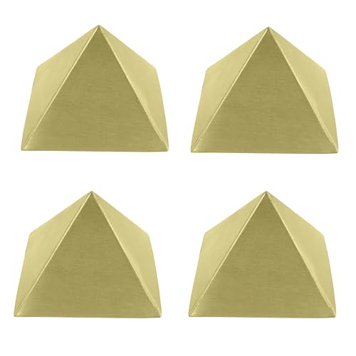 Image of Pure Brass Hollow Pyramid | 2-Inch | Pack of 4 | Boost Positive Vastu Energy for Home & Office | Powerful Remedies for Health & Wealth