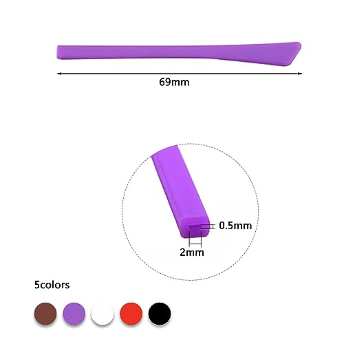 5 Paar Bügelenden Silikon Antirutsch, Brillenbügel Reparatur, Weiche Brillen Ohrpolster, Überzüge für Bügelenden Brillenbügel Ersatz, für Metall Dünne Sonnenbrillen Brillenbeine(5 Farben)