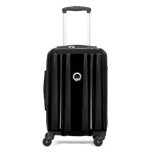 Image of DELSEY PARIS Devan SE 55 CM Small Cabin Polycarbonate 4 Wheels Black Hard-Sided Trolley Bag /Suitcase /Luggage