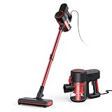 Staubsauger ohne Beutel, STANEW, Handstaubsauger 2-in-1 (800 W/16 kPa, Saugleistung), Schwarz/Rot
