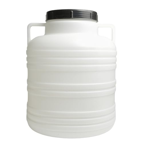 Food-Safe Plastic Barrels with Screw-On Lid – Durable Storage Drum for Fermentation, Water, and Food, Lightweight with Handles (20L Round Barrel)