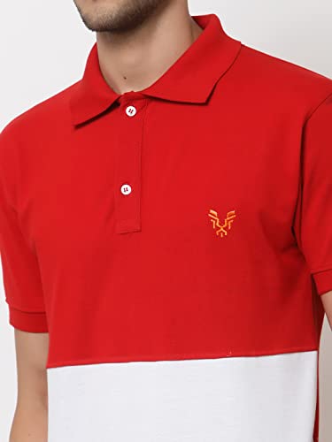Image of UZARUS Mens Solid Cotton Regular Fit Polo T-Shirt