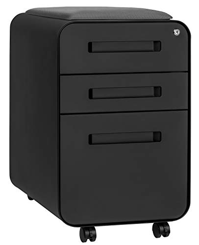 Laura Davidson Furniture STOCKPILE Curve Seated 3-Drawer Mobile File Cabinet with Removable Magnetic...