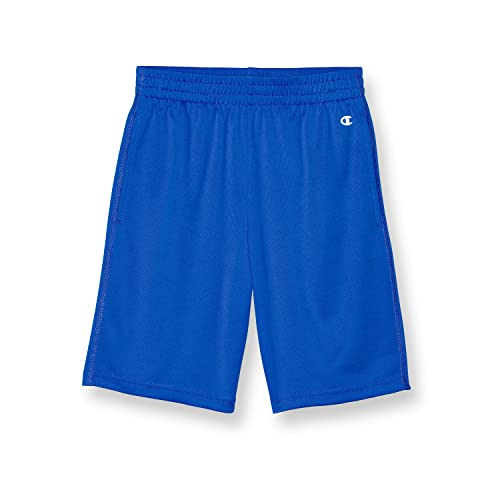Champion Big, Athletic Boys, Lightweight Shorts for Kids, Graphics, 8", Living in Blue