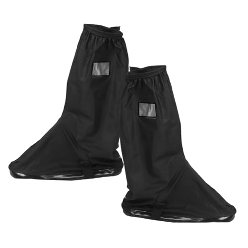 Ipetboom para mujer cubre botas de lluvia reutilizables para ciclismo y senderismo, negro, corte alto miniatura 1