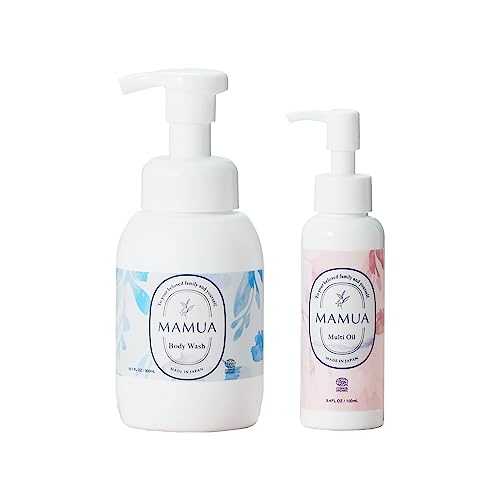 MAMUA (マムア) オーガニック スキンケア セット (泡ボディウォッシュ 300ml + マルチオイル 100ml) ボディ ソープ ボディオイル フェムケア (保湿/妊娠線ケア) デリケートゾーン ボディケア/敏感肌 乾燥肌 顔