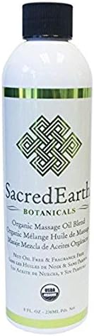 Organic Massage Oil Blend (8oz) - Unscented, Nut Oil Free, Gluten Free and USDA Certified Organic