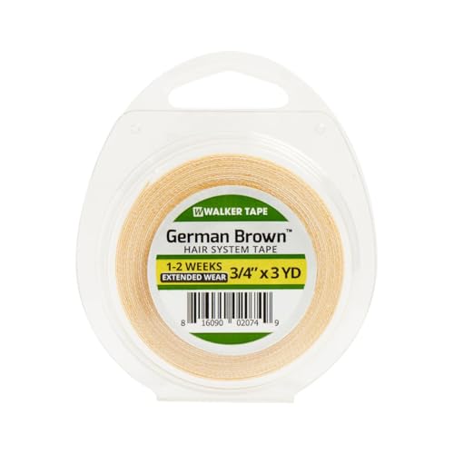 Cinta adhesiva Walker para prótesis capilares con soporte de tela German Brown de 3 yardas