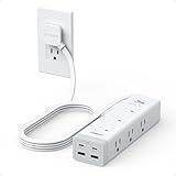 TESSAN Surge Protector Power Strip PD 20W, Ultra Thin Flat Plug 6 FT Extension Cord, 9 Outlets 4 USB(2 USB C), 1050J Protection Multiple Outlets Charging Station for Home, Office, College Dorm Room