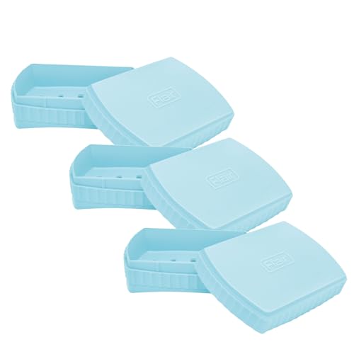 Image of FLAIR Estella Soap Case with Drainage | Reusable & Durable Soap Box | Modern Bathroom Soap Holder (3, Blue)