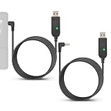 Anina 2PCS USB Car Charger Cable for Baofeng Battery UV-5R UV-82 UV-S9/9S DC 5V to 8.4V USB Power Cord Compatible with BTECH BL-5L BF BL-5L BL-8 3800mAh Batteries for Two Way Radios