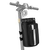 FINPAC Cup Holder for Bike, Universal Water Bottle Holder with Phone Pockets for Stroller Walker Golf Cart Rollator and Scooter, Outdoor, Biking - Black