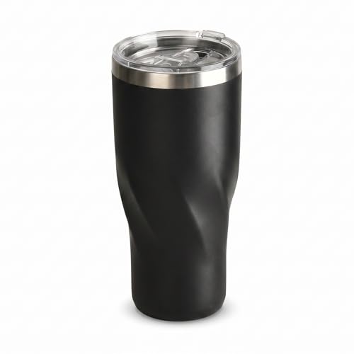CYPHERTAN 20oz Insulated Travel Tumbler Mug, Stainless Steel Tumbler with Lid, Double Wall Vacuum（Black）