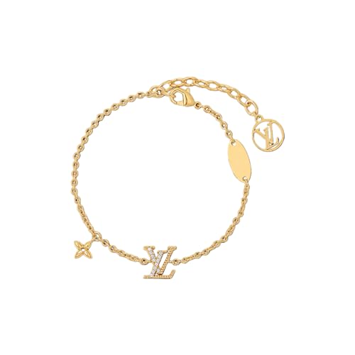 Designer 18K Gold Plated Bracelet for Women, Star and Logo Charm Bracelet with Thick Gold Plating, Hypoallergenic Non-fading， Luxury Fashion Jewelry Gift