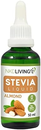 NKD Living Stevia Liquid Drops 50ml (New Label Design) - Caramel flavoured - with glass dropper