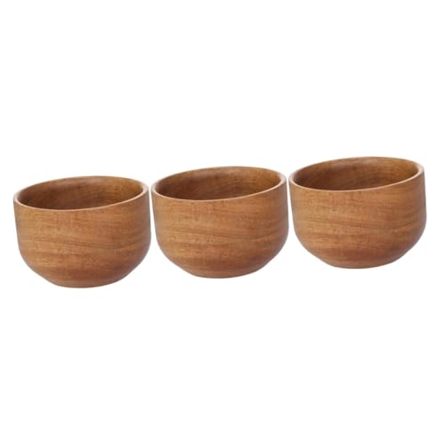 PartyKindom 3pcs Wooden Shave Soap Bowl Men's Shaving Bowl Shaving Cream for Home Barber Shop