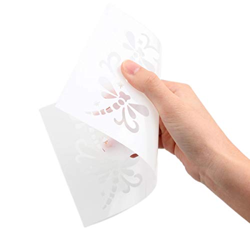 STARVAST 16 Pcs Face Painting Stencils Reusable Bendable Face Paint Stencils Template for Face Painting, Tattoo Templates, Halloween Air Makeup Stencil with 10 Pcs Nylon Painting Brushes