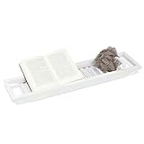 Badewannen-Caddy aus Bambus, Spa, Badewannen-Organizer, Seifenbuch, Wein, Tablet, Handtuchhalter,...