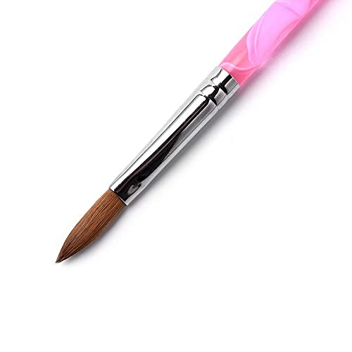 Rolabling Acrylic Nail Brushes Size 8 Nail Art Brush Nail Brush Nail Design Kolinsky Sable Manicure Tool Pink (Size 10#) #TOP2