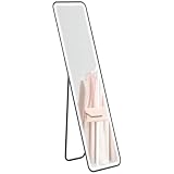 HOMCOM Espejo de Cuerpo Entero con Luz LED de Pie o Pared 150x40 cm Negro