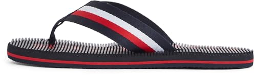 Tommy Hilfiger Chanclas Hombre Massage Beach Sandal con logotipo, Azul (Desert Sky), 43