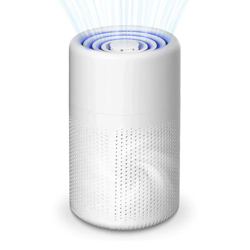 Purificador de Aire con Filtro HEPA, Sistema de 3 etapas (prefiltro + HEPA + carbón activo) elimina alérgenos, Elimina de Alergia Polen Olor y Caspa de Mascota, humo, 37dB