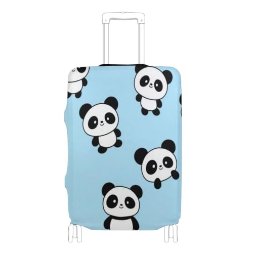 Housse élastique grand confort motif panda bleu pour valise classique L