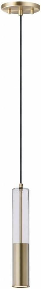 ET2 Lighting Torch 1-Light Pendant | Satin Brass Finish | Aluminum & Clear Glass | Modern Hanging Pendant Light for Kitchen Islands and Dining Rooms | Adjustable Cord Suspension | E11000-24SBR