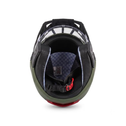 Image of RYDR Flare Green Half Face Helmet for Men & Women with Helmet Bag | Open Face Bike Helmet | Durable ABS Shell, Comfortable Padding & Air Ventilation