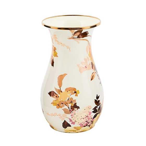 MACKENZIE-CHILDS Enamel Tall Vase Green-and-White Emerald Check | Hand-painted design decorative flower vase and bouquet holder made from enameled steel 6 dia. x 10 H product thumbnail 16