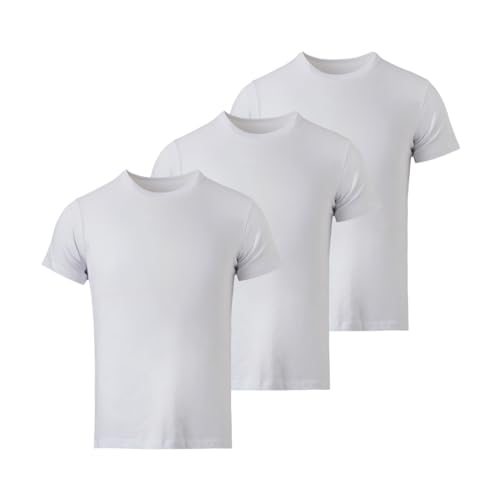 Mody Men's Undershirts 3-Pack, T-Shirts for Men, Crew Neck Undershirt, Cotton Mens Undershirts, Soft Men Tank Tops