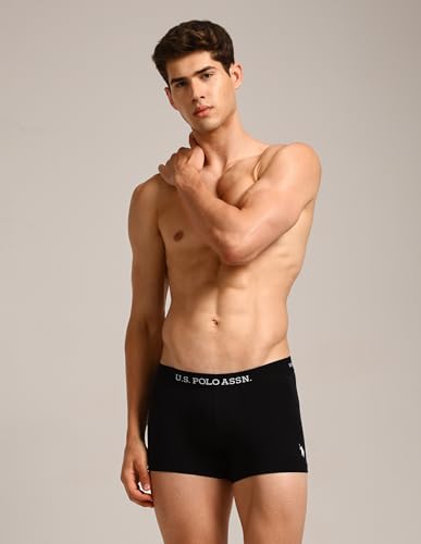 Image of U.S. Polo ASSN. Men's OET13 Anti Microbial Solid Underwear Trunks - Pack of 5