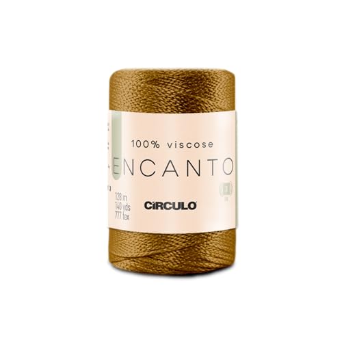 Image of CIRCULO Encanto Roll Yarn 100% Viscose - Luxury & Shine - Light Worsted Weight Yarn - 140 yds, 3.52 oz - Color 7326 - Old Gold