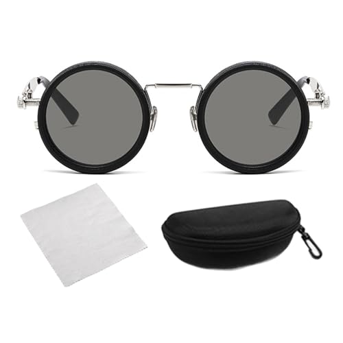 Genérico Gafas de Sol Polarizadas Redondas - Gafas Para Ciclismo Con 1 A 9 Niveles - Unisex con Tono Ajustable y Protección UV para Actividades Deportivas al Aire Libre