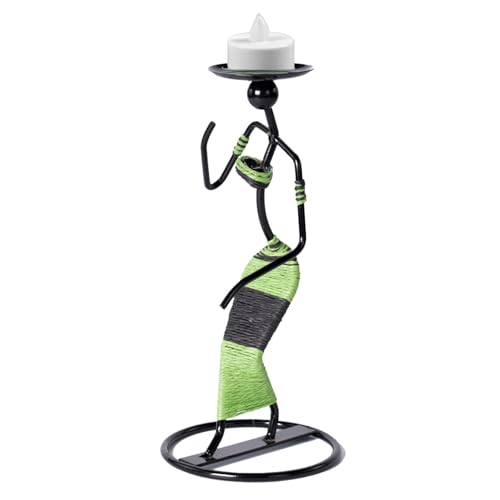 Candelabro con figura abstracta - Portavelas de esculturas contemporáneas | Candelabro de Iron Art con figura abstracta | Figura abstracta artística para decoración de cocina y mesa de comedor