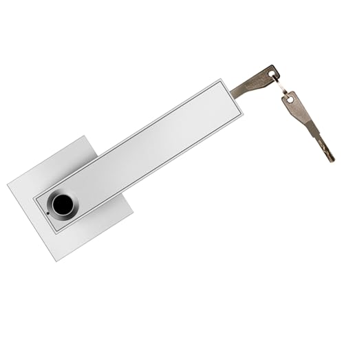 Poignée de porte d'empreinte en zinc | Ensemble de verrouillage de levier silver - 7