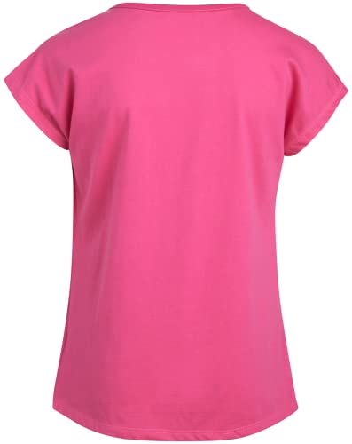 Reebok Girls' T-Shirt - 2 Pack Short Sleeve Fashion Tee Kids Clothing Multipack, Size 7, Carmine Rose/White #TOP4